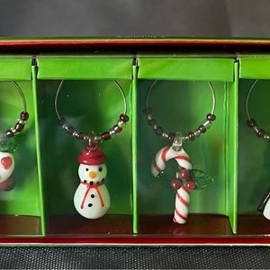 Christmas Wine Glass Charms Holiday Pier 1 Imports Drink Snowman Stocking Winter